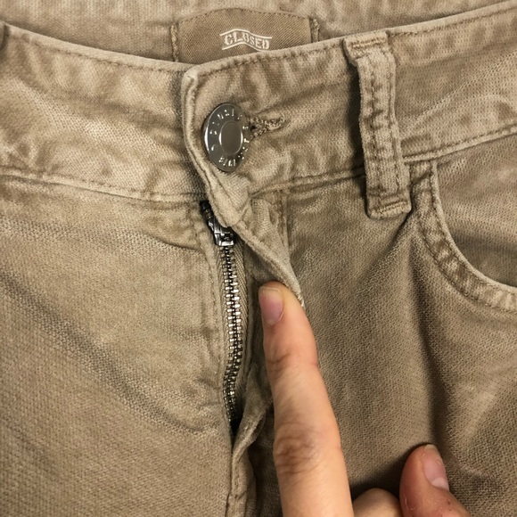 Closed Baker Velvet Pants Tan Cropped Mid Rise 25 - Picture 6 of 9